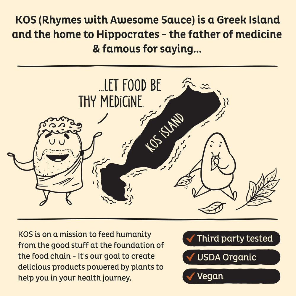 Kos 28 servings packaging designed for easy, on-the-go meal replacement shakes.
