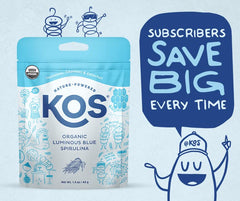 KOS blue spirulina powder pour for quick drinks mix
