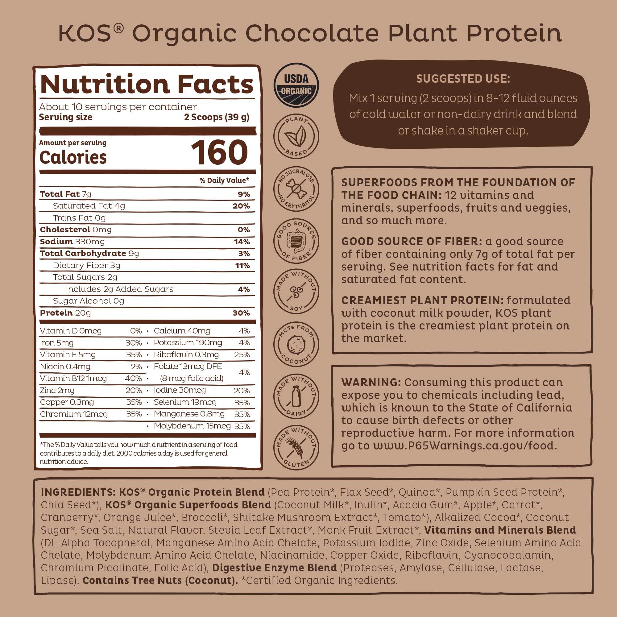 KOS meal replacement idea blended shake with fruit and oats