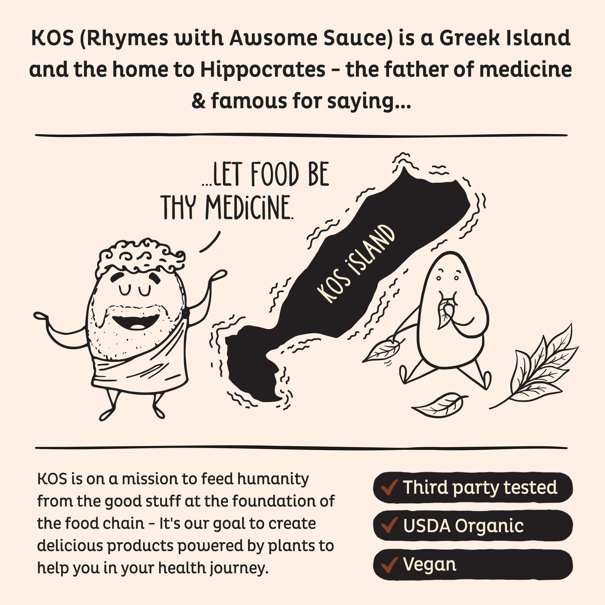 KOS protein powder with keto-friendly nutrition panel in view