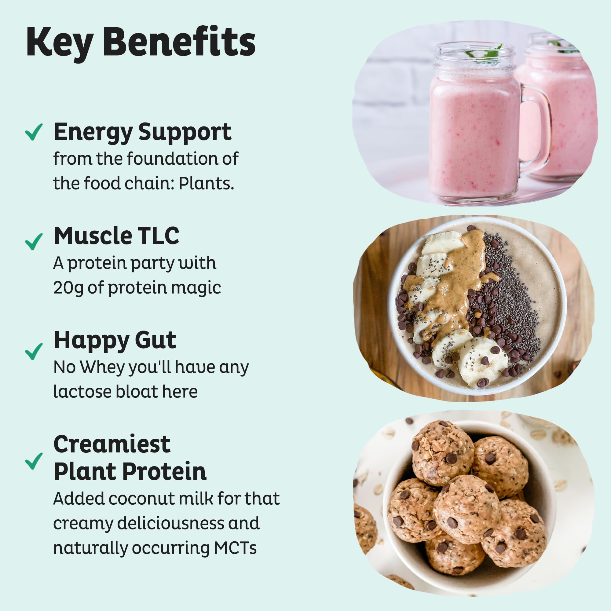 KOS protein scoop measuring powder for quick, protein-rich drinks.