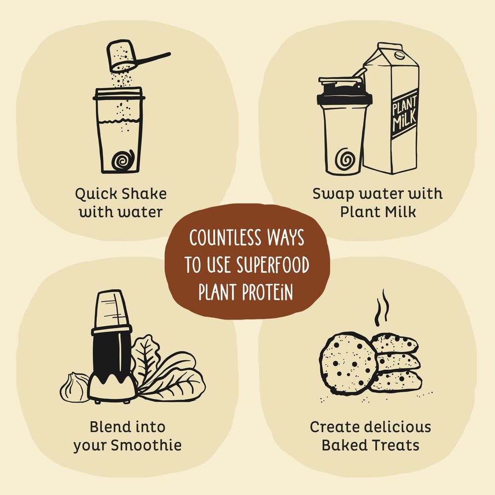 KOS Vegan Protein Ingredients spread emphasizes organic, gluten-free, dairy-free formula