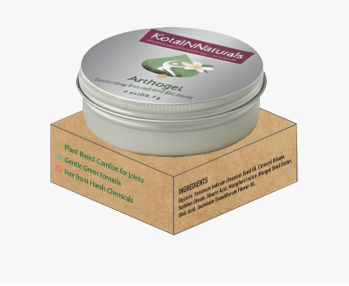 KotaiNNaturals Arthogel bottle close-up showing plant-based comfort for daily joints.