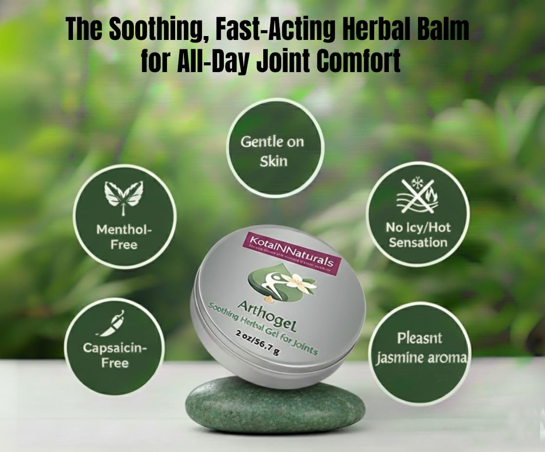 KotaiNNaturals Arthogel gel texture applied to skin for gentle joint relief.