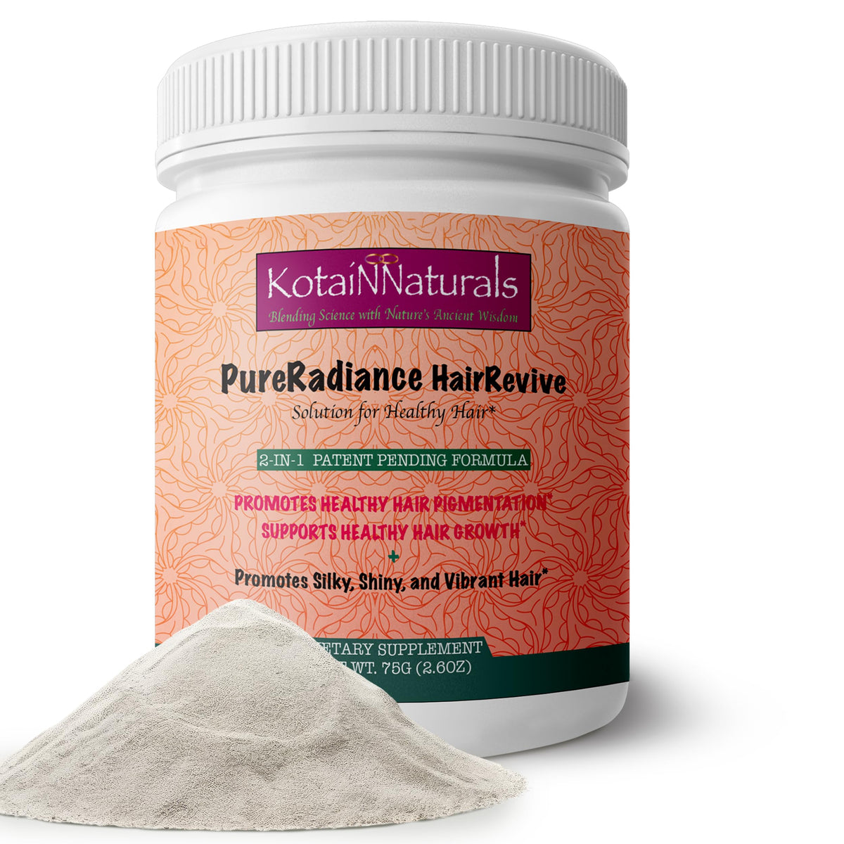 KotaiNNaturals PureRadiance hair growth illustration showing fuller, healthier hair