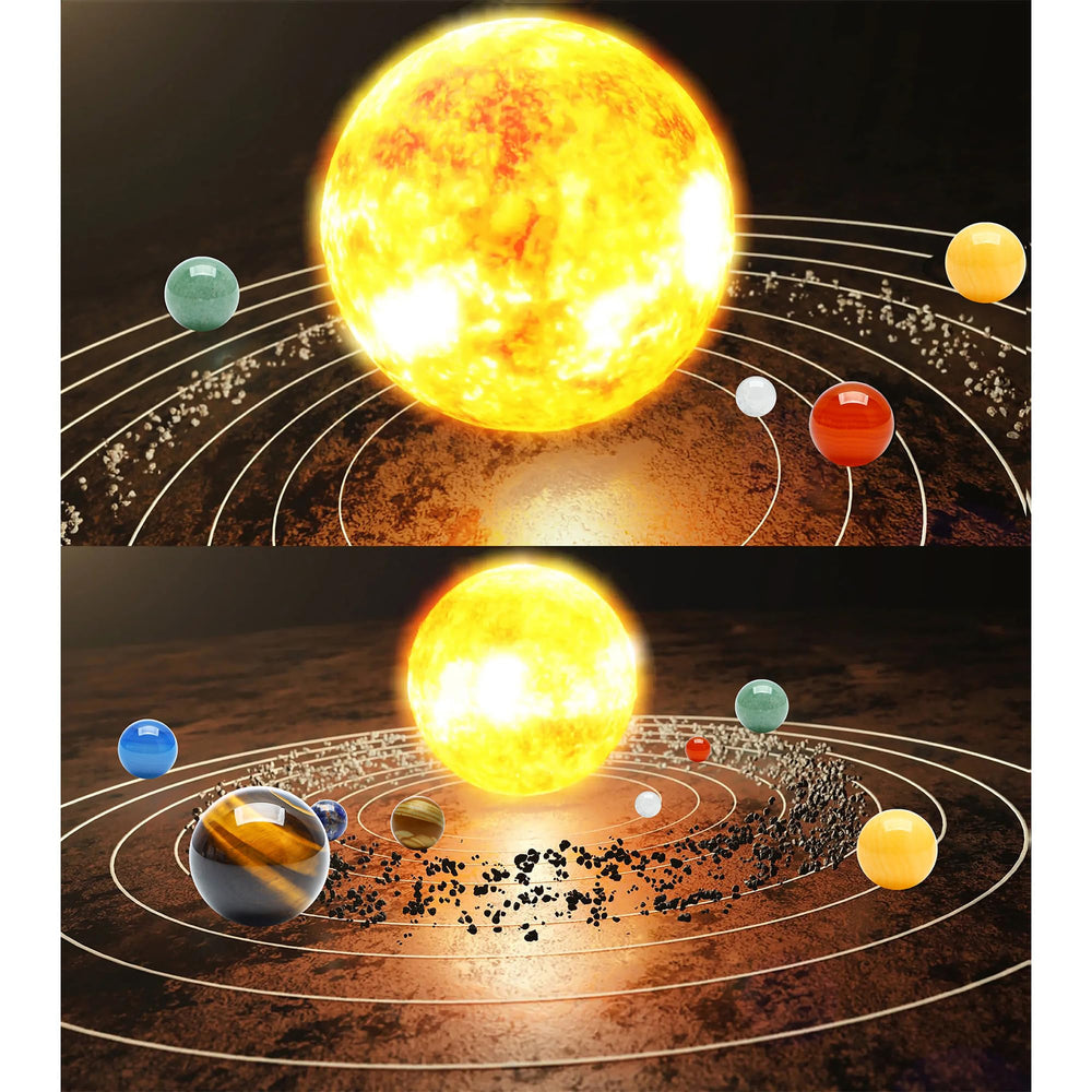 KRISININE Solar System model packaging image showing complete 8-planet set on display.