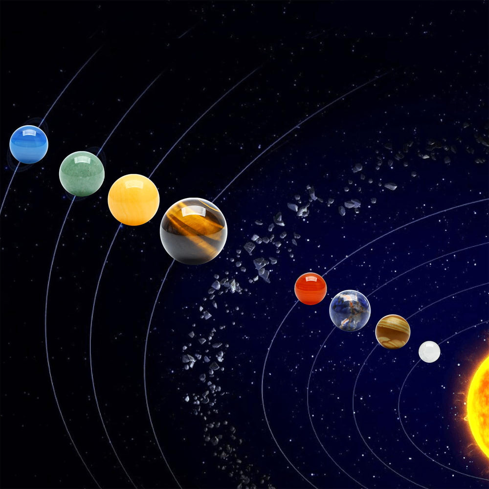 KRISININE Solar System Saturn gemstone ball with rings elevates decor and meditation.