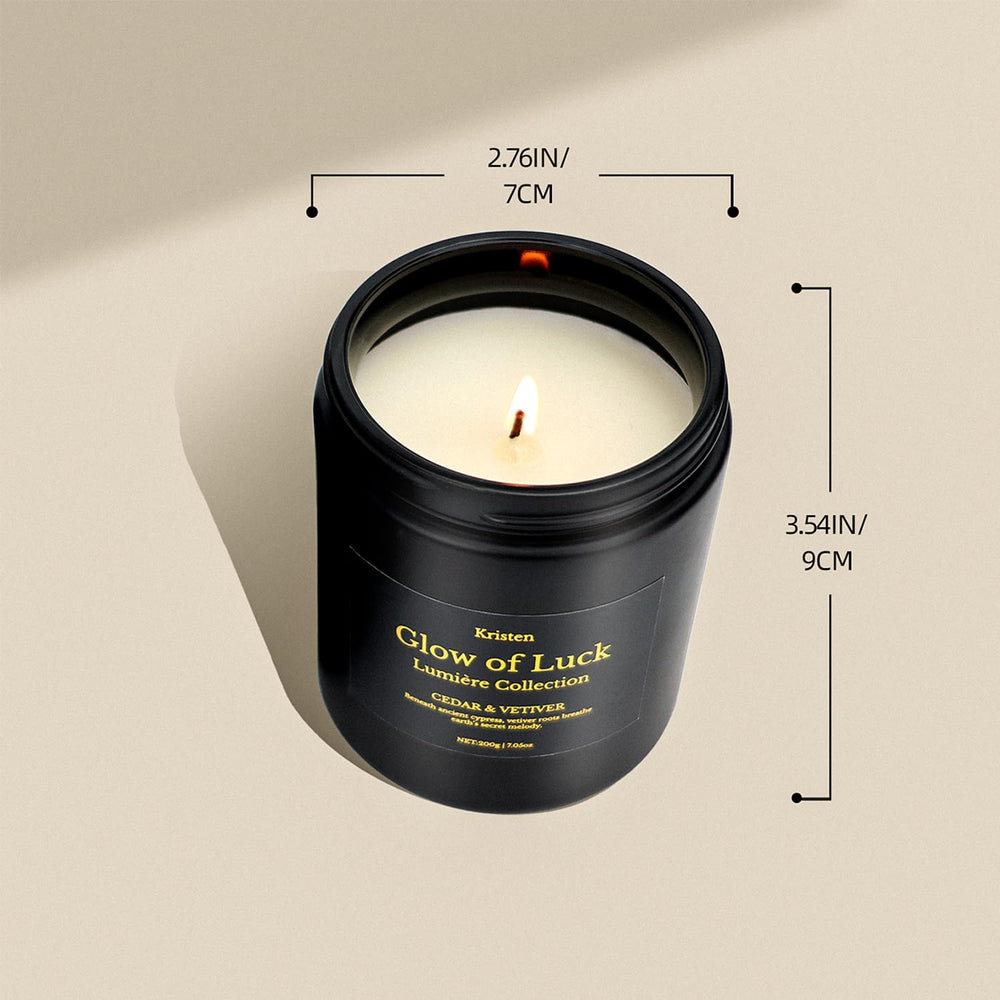 Visual of the 42-hour burn from Kristen cedarwood & vetiver candle.