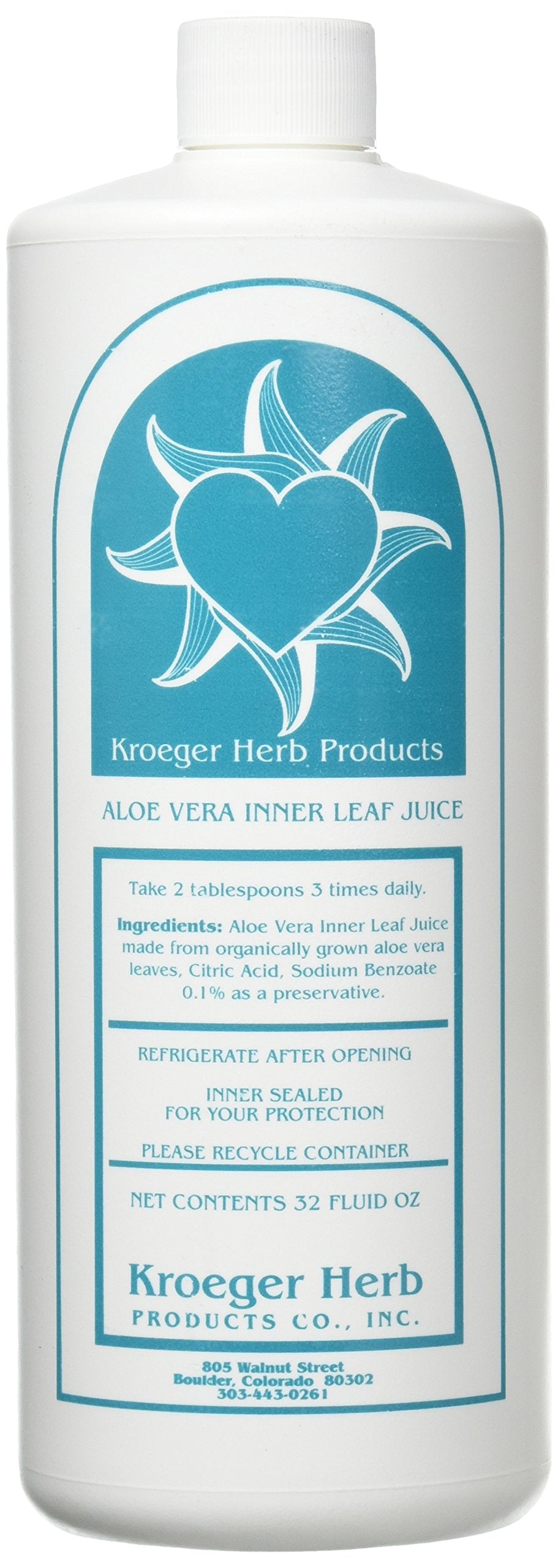 Kroeger Herb Aloe Vera Gel Inner Leaf bottle shows pure aloe for everyday comfort.