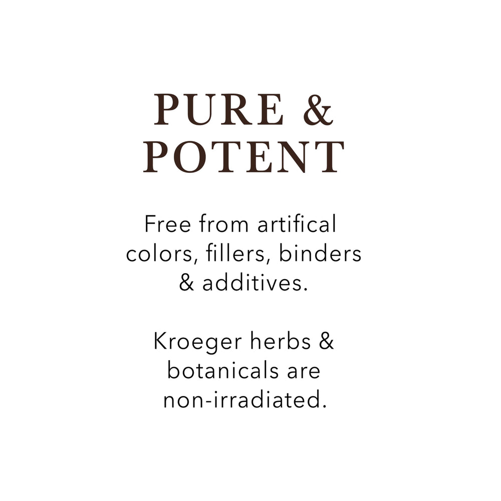 Kroeger Herb Vegetarian capsules shown as vegan-friendly supplement.