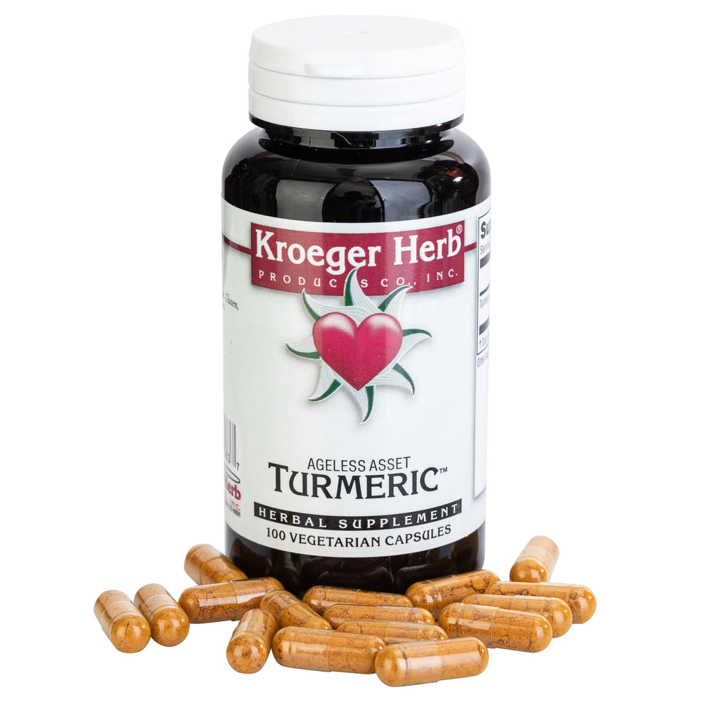 Kroeger Turmeric 950mg bottle front view signaling a high-potency turmeric option for daily vitality.