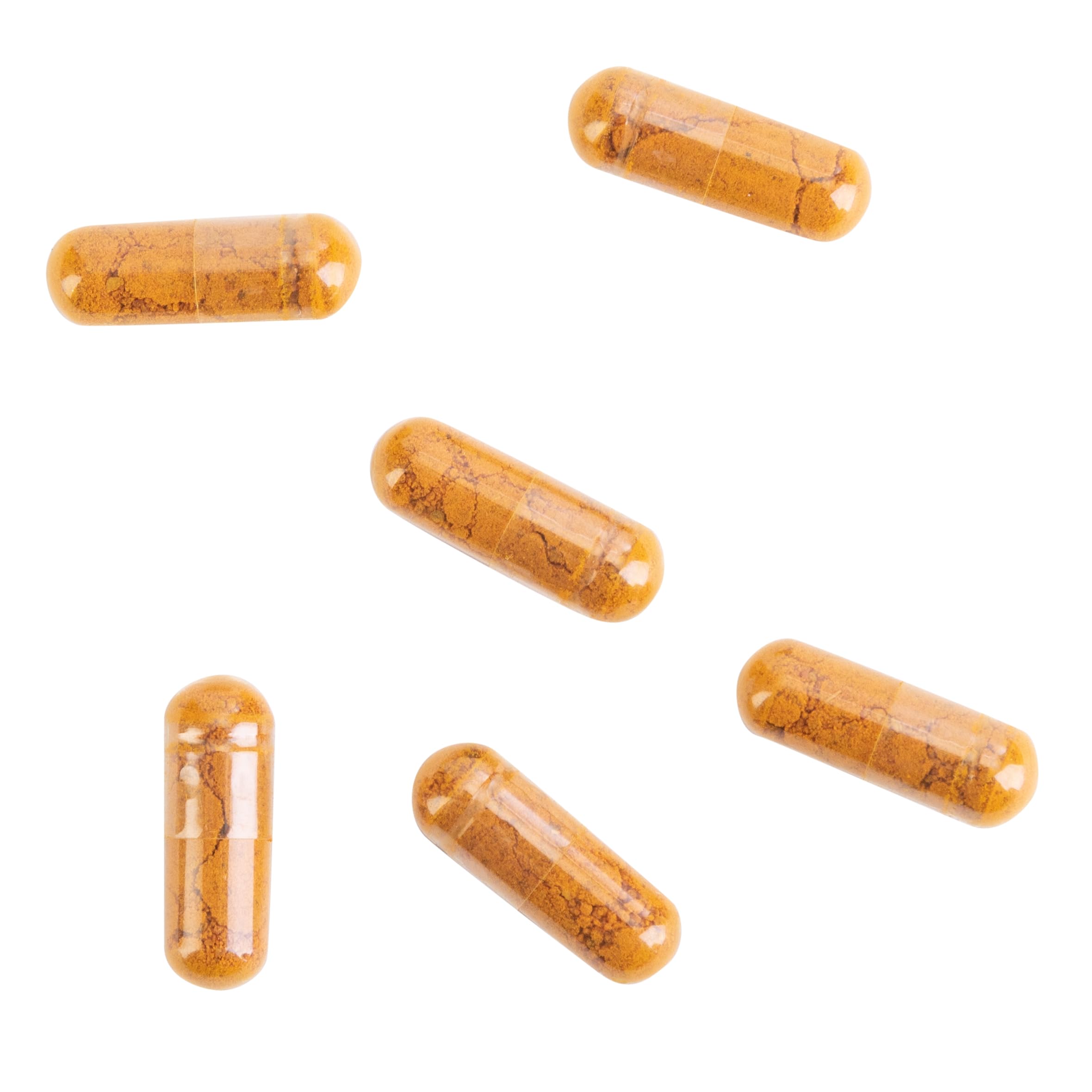 Ingredients list close-up showing turmeric root extract and absence of artificial additives.