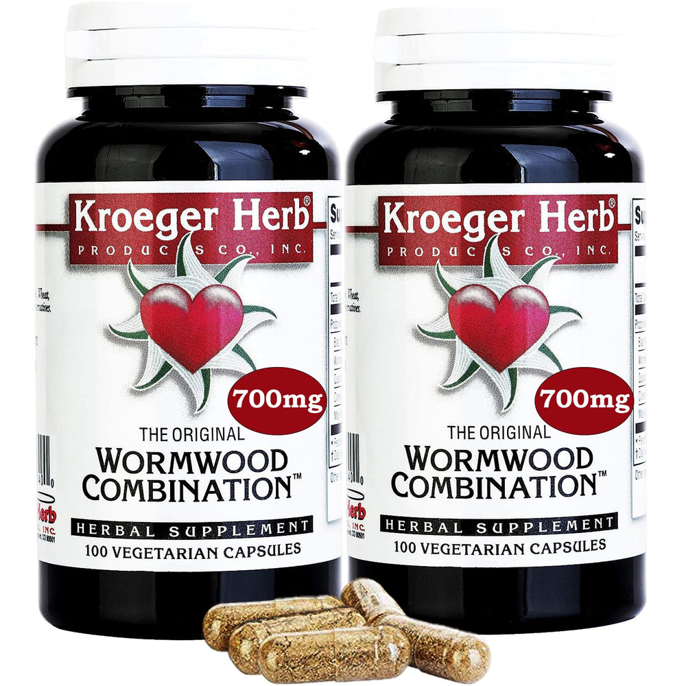 Kroeger Wormwood Capsules bottle for daily herbal support