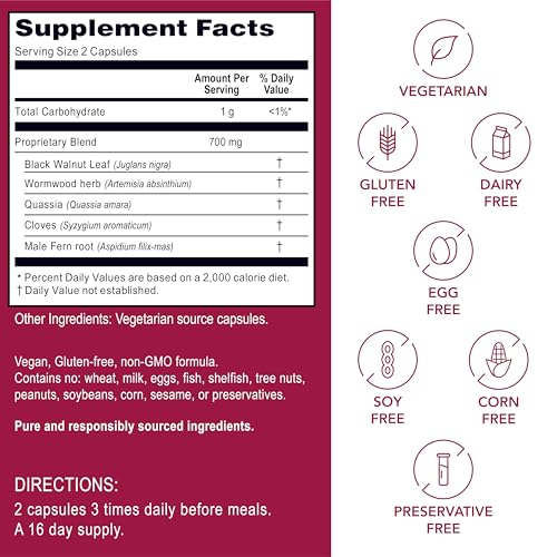 Kroeger Wormwood Detox packaging box features non-GMO ingredients