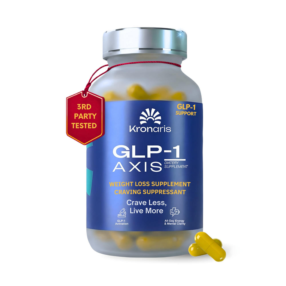 Kronaris GLP-1 bottle closeup highlighting appetite control
