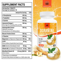 Kroppssund dopamine tablets close-up highlighting extended-release texture.