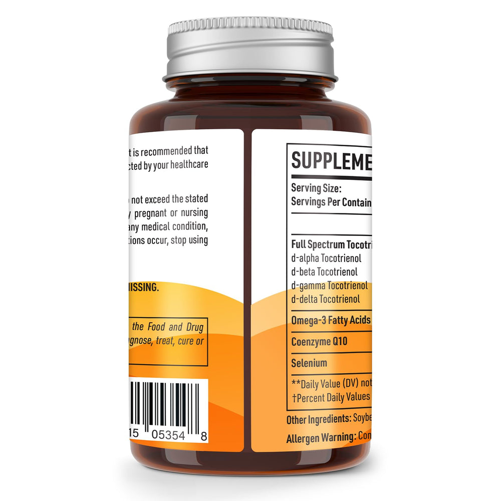 Kroppssund Tocotrienols packaging with seal highlighting purity and no additives.