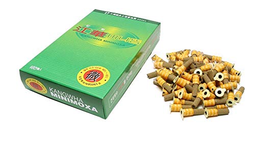 KS Kang HWA stick-on mini moxa yellow 6mm by 15mm stick delivers targeted warmth for relaxation.