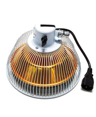 KS TDP lamp head shows mineral plate with 33 elements for infrared warmth