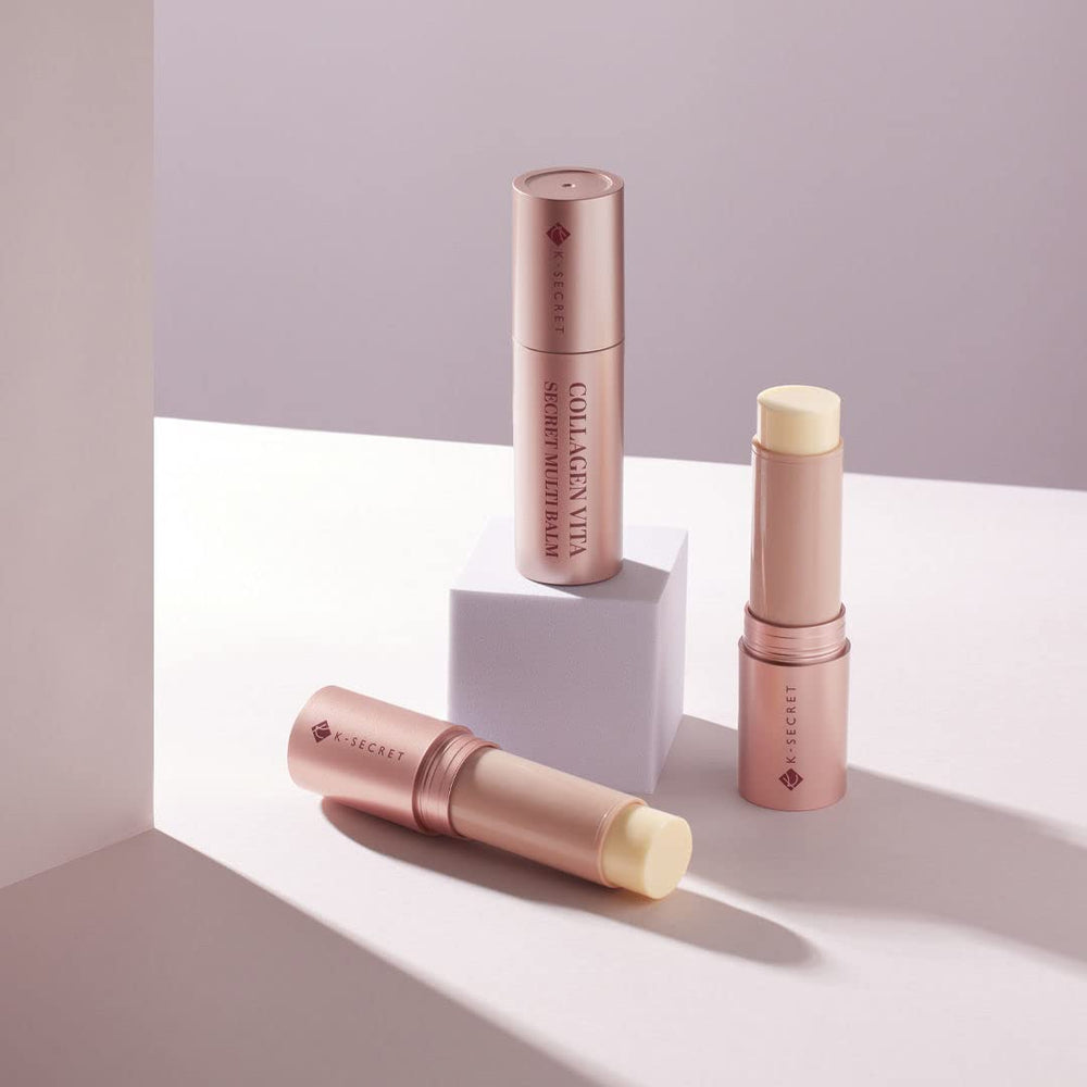 Creamy texture swatch of KSECRET balm on skin for smooth application.