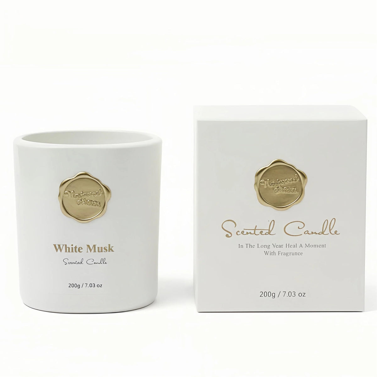 KTYIXU Whitemusk candle front view jar showcasing elegant design for gifting