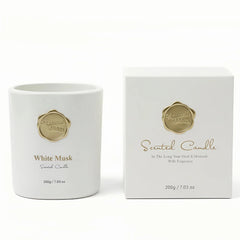 KTYIXU Whitemusk candle front view jar showcasing elegant design for gifting