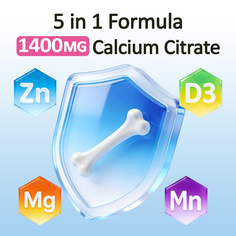 KUAFLY Calcium Citrate 1400mg capsules ready for daily use to support muscles.