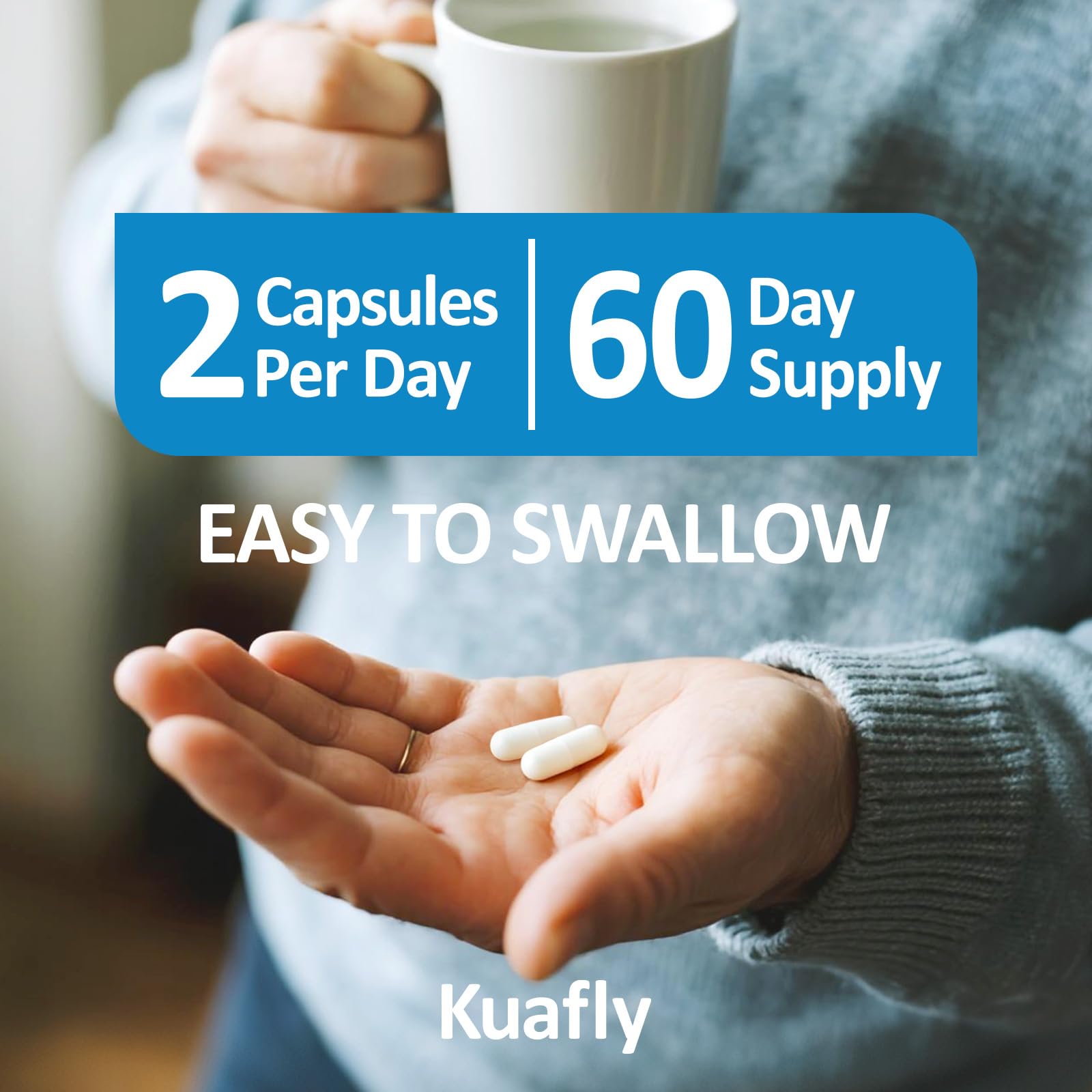 KUAFLY cortisol support supplements bottle designed for daily use.