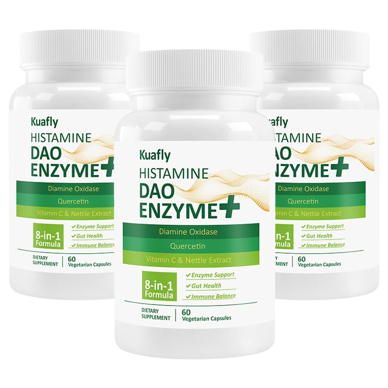 KUAFLY DAO supplement bottle highlighting histamine support for digestion