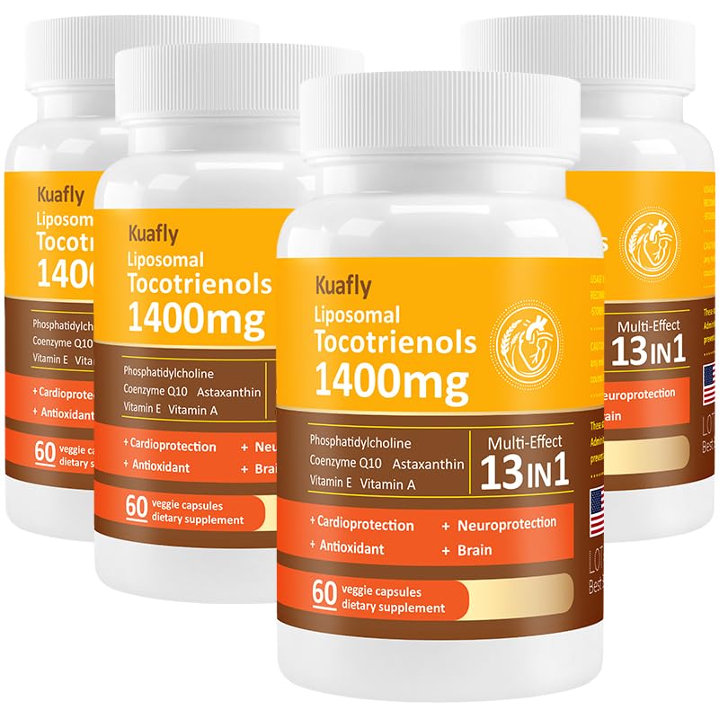 KUAFLY Liposomal Tocotrienols bottle front with high absorption formulation.