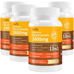 KUAFLY Liposomal Tocotrienols bottle front with high absorption formulation.
