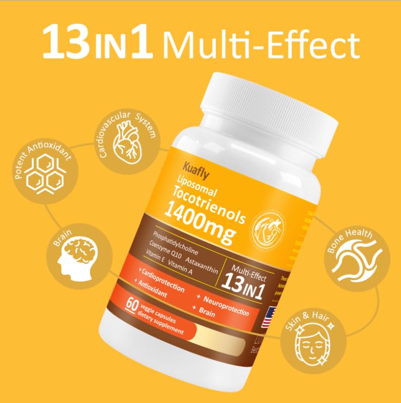 KUAFLY tocotrienols capsules with phosphatidylcholine for enhanced delivery.