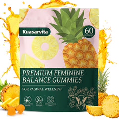 Kuasarvita pH balance probiotics gummies pack for daily comfort.