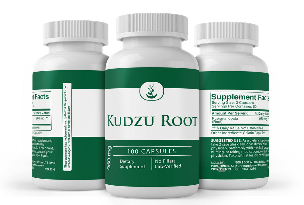 Kudzu root vine shown in natural origin context.