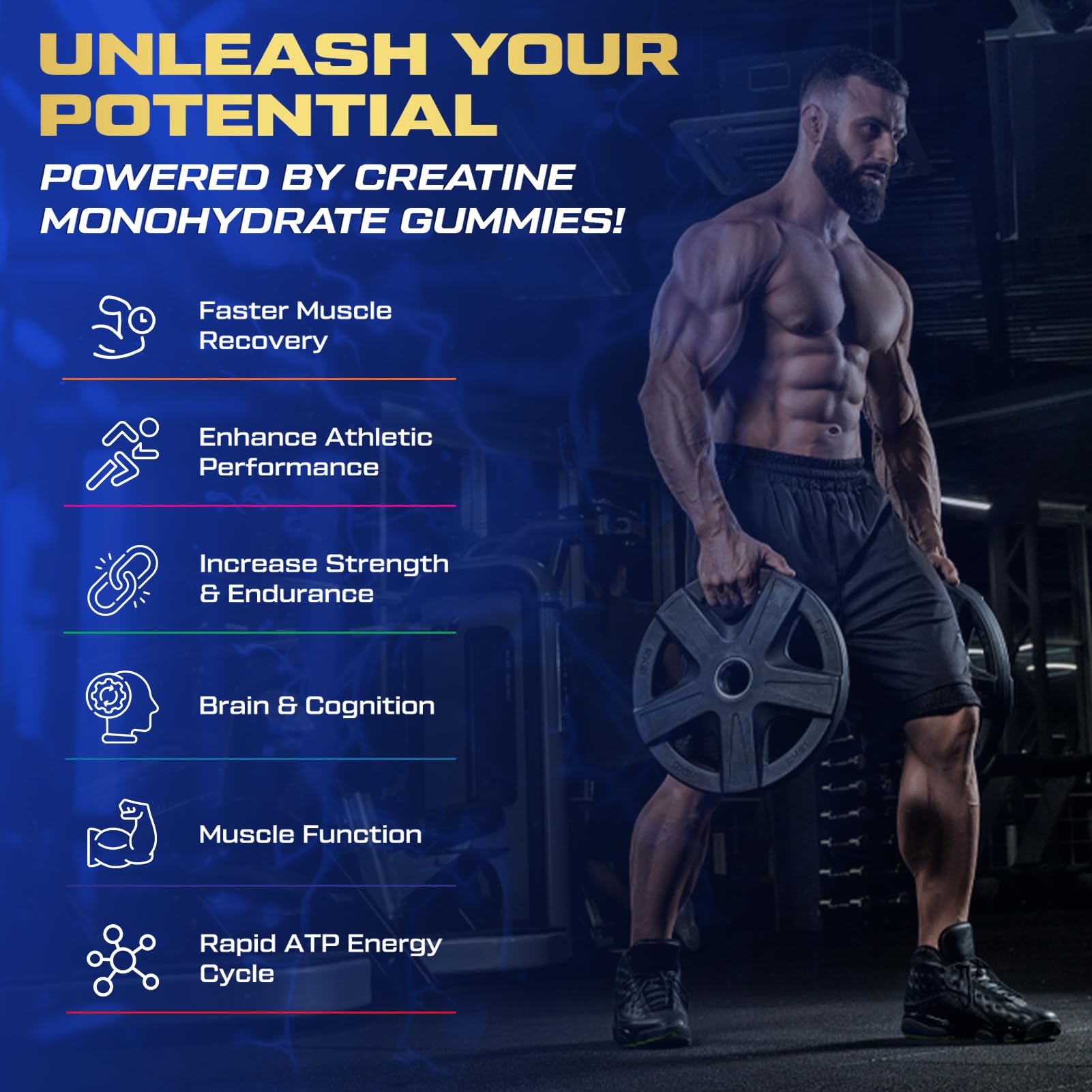 Kukaly vegan sugar-free creatine gummies pack front