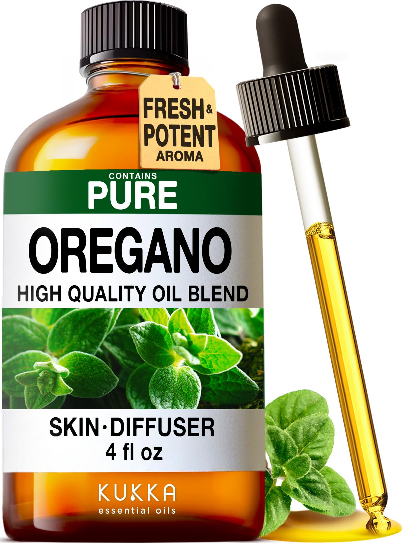 KUKKA oregano essential oil bottle for aromatherapy and DIY blends.