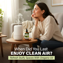 KUKKA oregano oil diffusing to refresh spaces with a herbaceous scent.