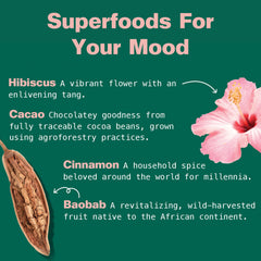 Kuli Kuli Mood Magic hibiscus and cinnamon add relaxing aroma and focus support