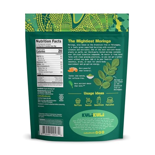 Kuli Kuli Moringa powder scoop ready for greens boost
