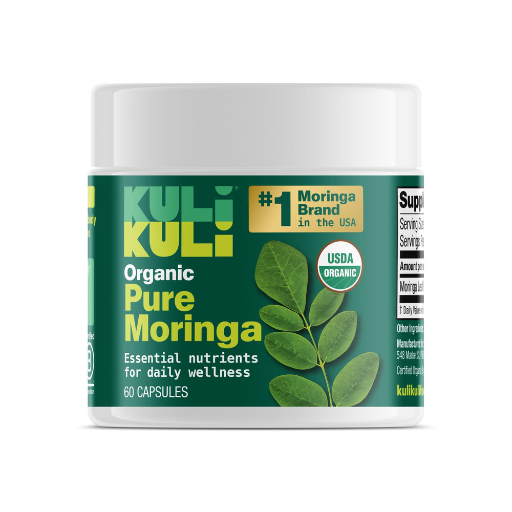 Kuli Kuli organic moringa capsules bottle for daily wellness