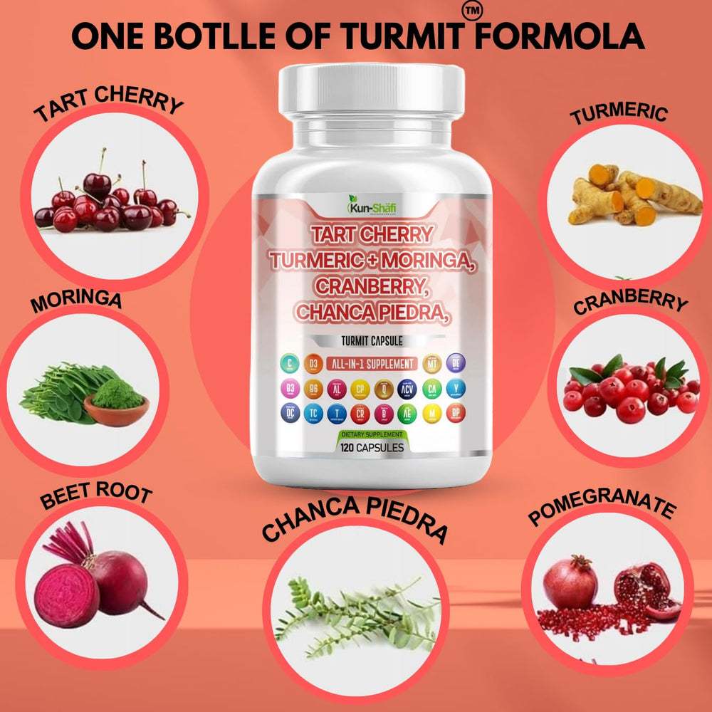 Kun Shafi Moringa leaf capsules on bottle for daily vitality.