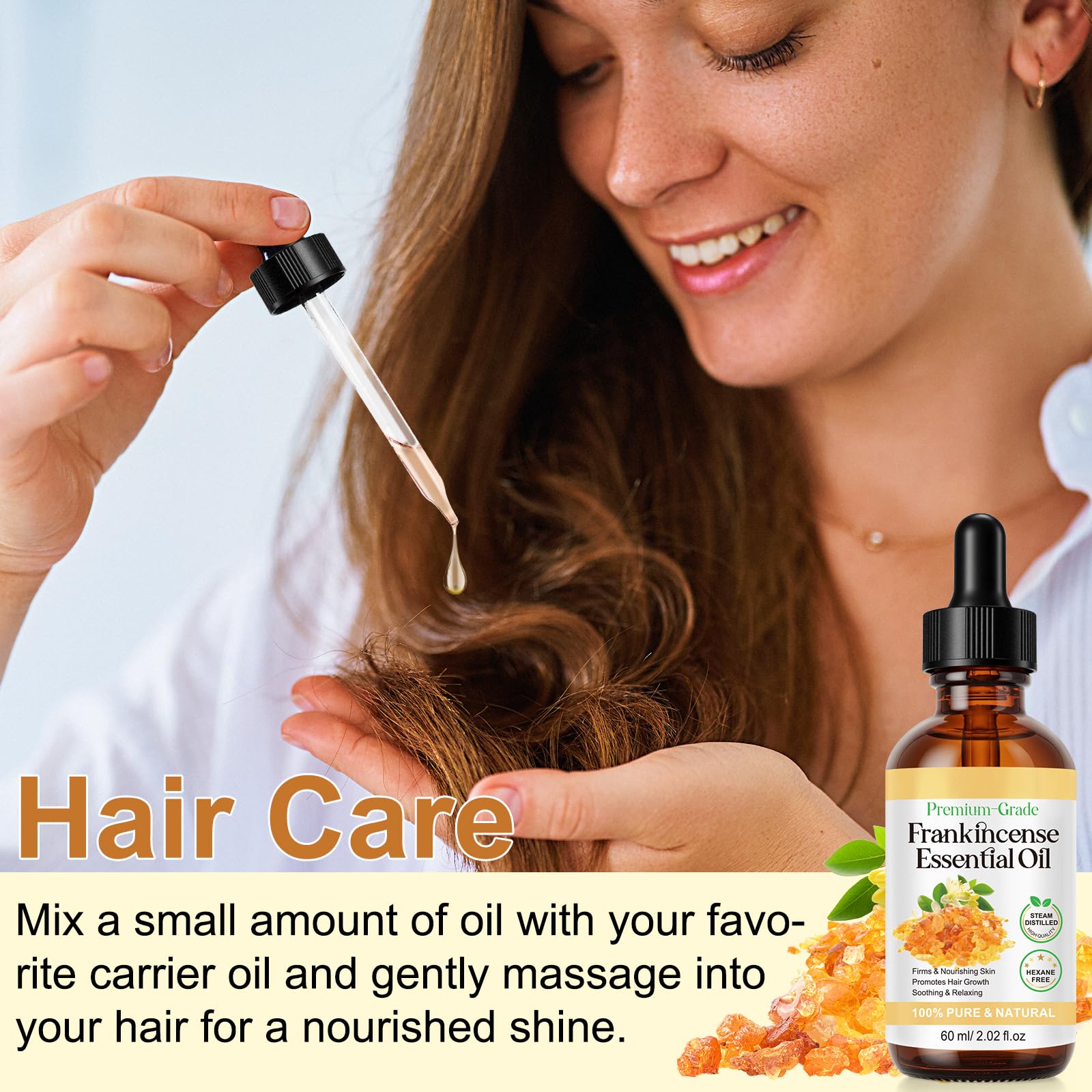 Kurchugo Frankincense bath drops for a soothing essential oil soak.