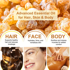 Kurchugo Frankincense essential oil label closeup showing purity and quality.