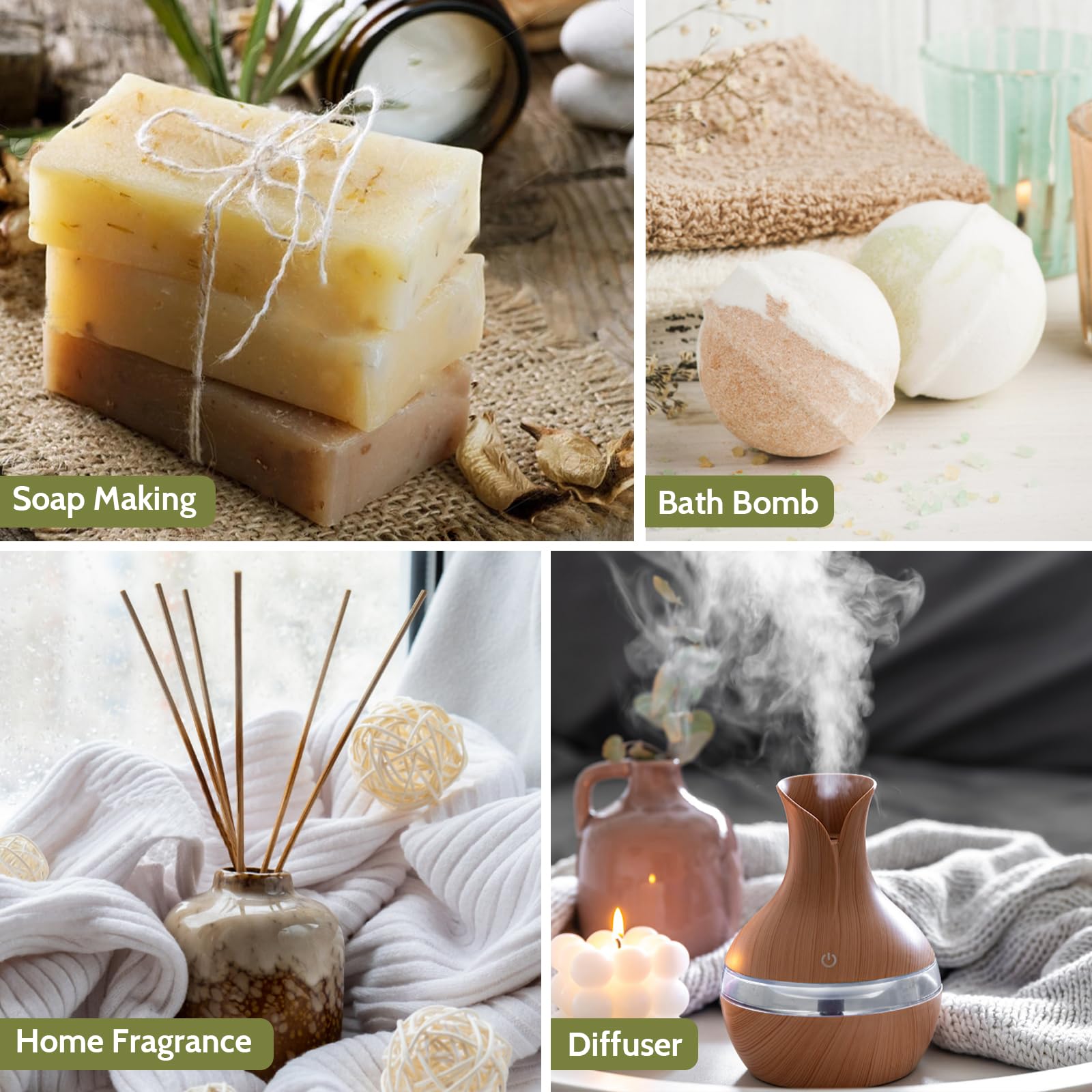 KURJIME essential oil set Rosemary and Tea Tree for natural fragrance and DIY care products