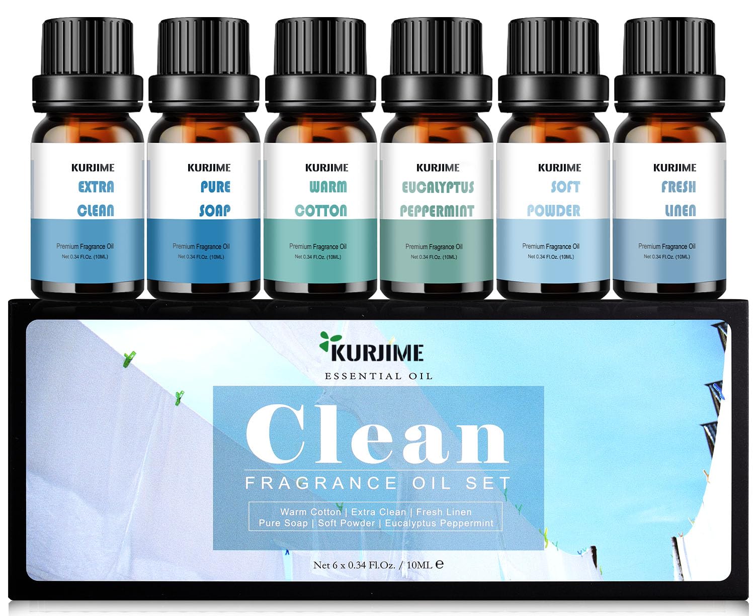 KURJIME Fresh Linen diffuser oil for a clean, calming home aroma