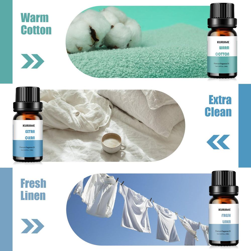 KURJIME Warm Cotton diffuser oil evokes freshly laundered freshness