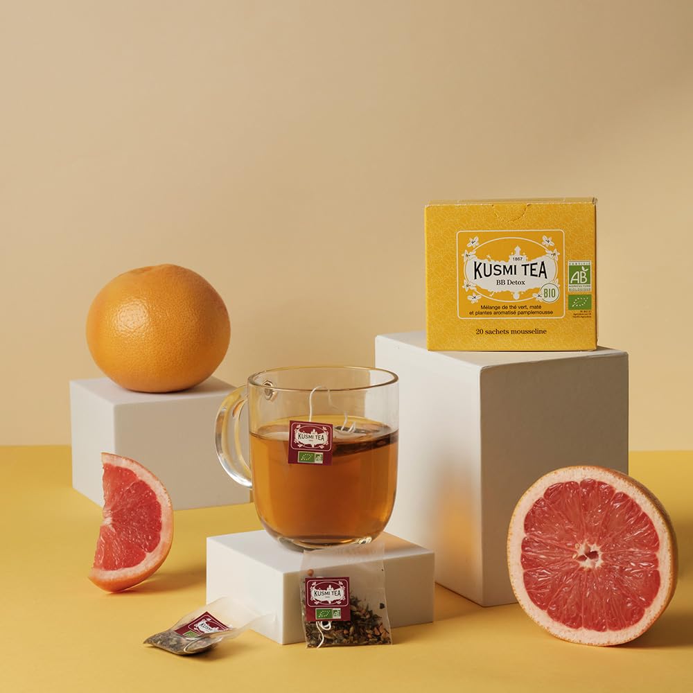 Kusmi Tea BB Detox label highlights 100% organic blend and sustainable sourcing