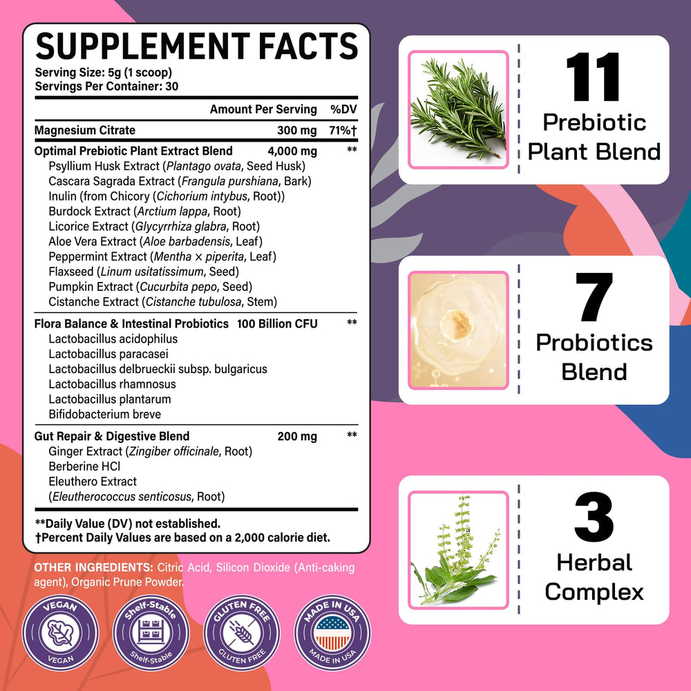 Kusofft Colon Gentle Cleanse bottle back label with important details