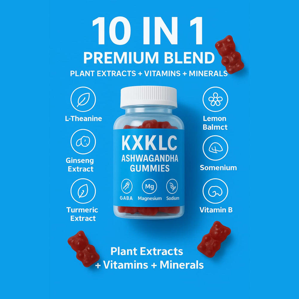 KXKLC gummies on a desk with a calendar suggesting focus