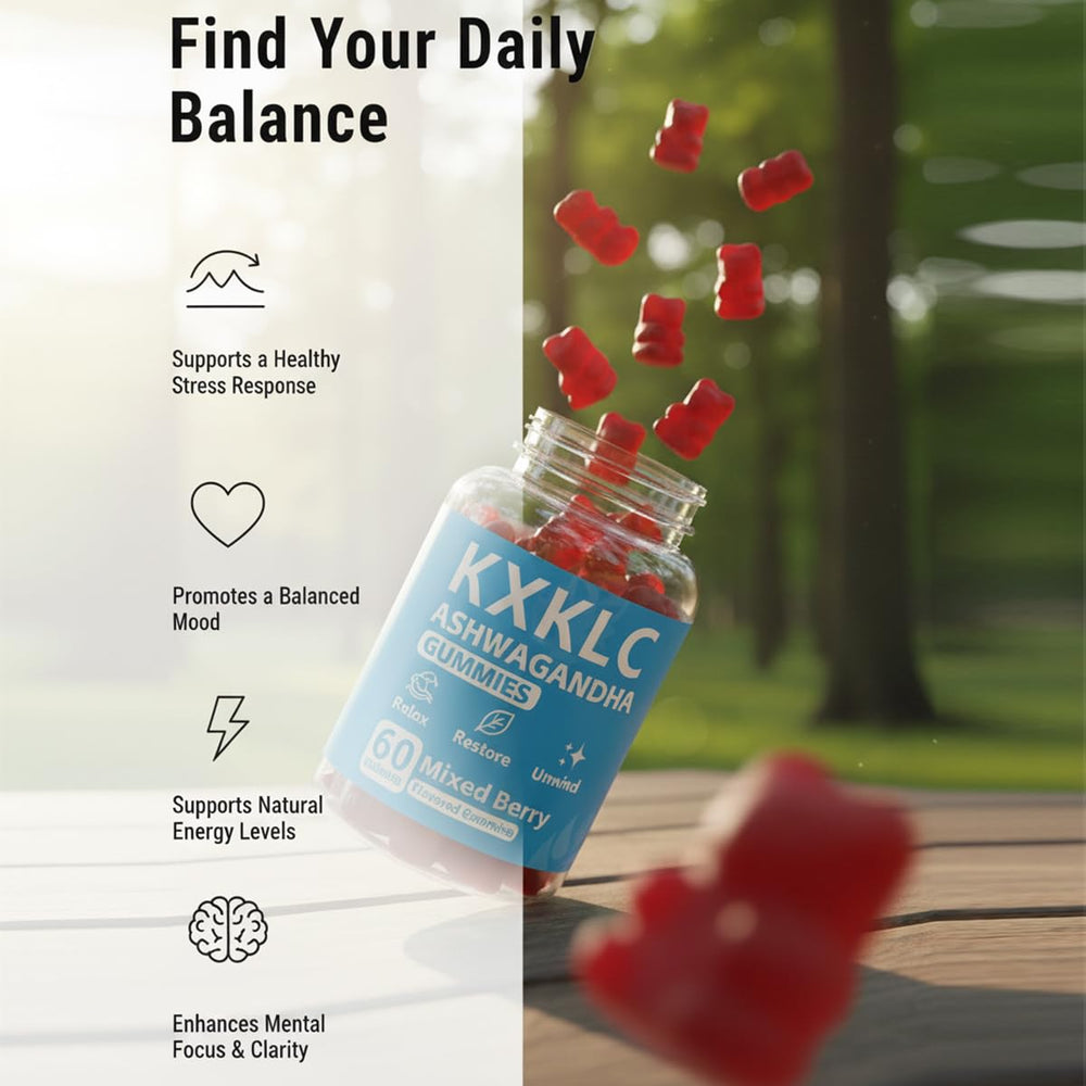 KXKLC vegan gluten-free gummies emphasizing plant-based relaxation
